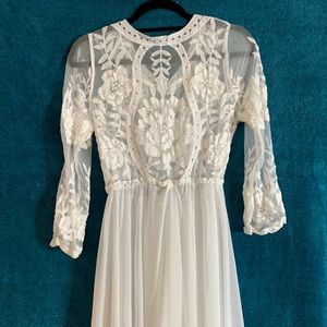 Shear Ivory Wedding Dress- Handmade